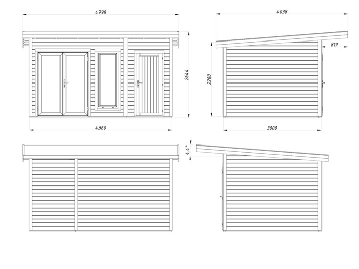 Palmako hytte Aurelia 1 480 x 404 cm